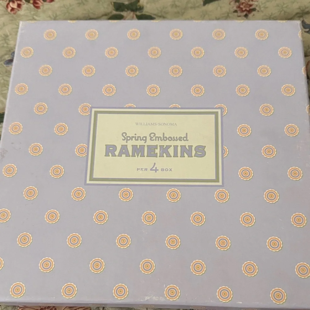 Williams Sonoma Spring embossed Ramekins Easter